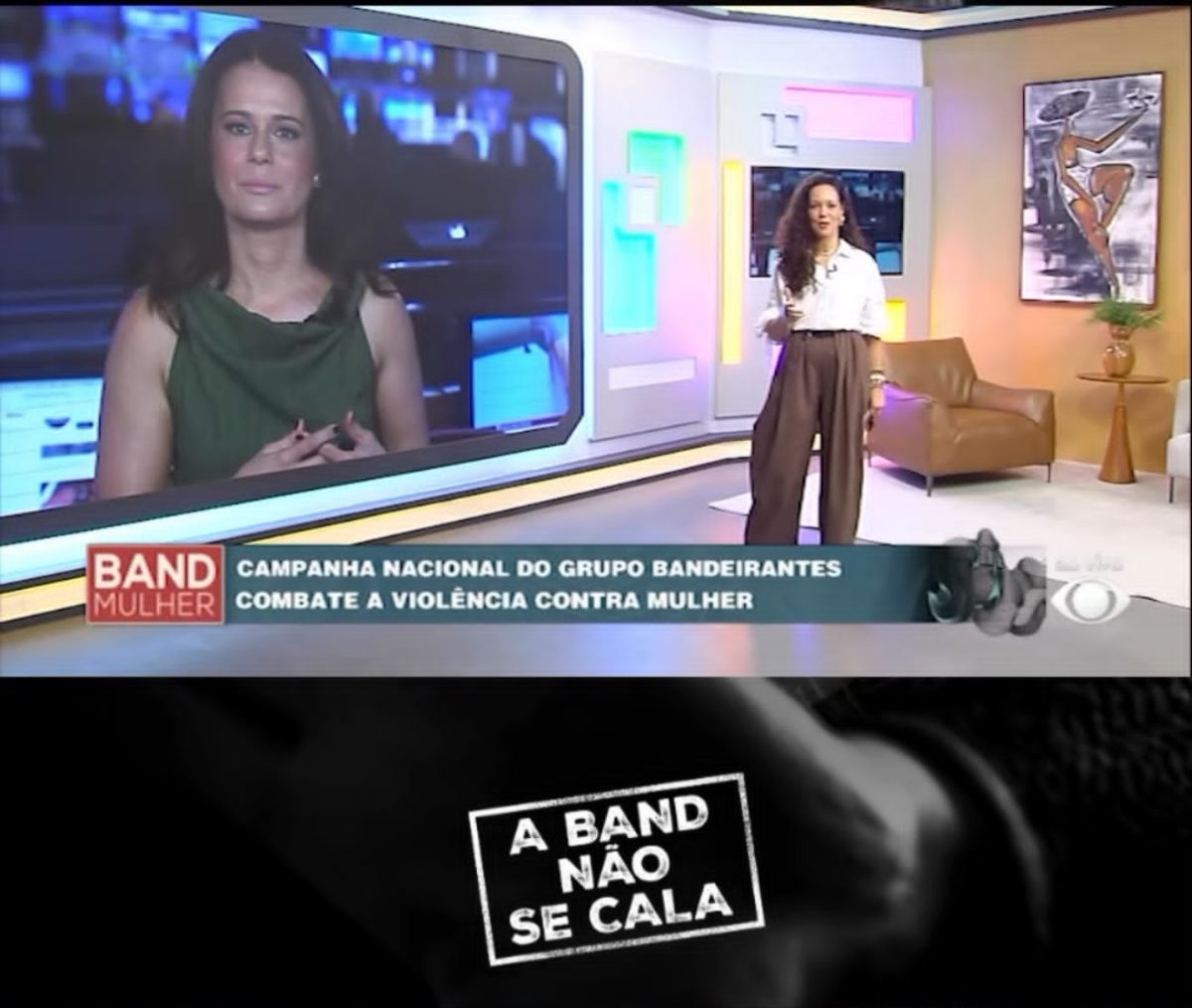 Band Mulher repercute campanha nacional "A Band Não Se Cala" em defesa das mulheres